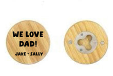 Load image into Gallery viewer, Round wooden bottle opener