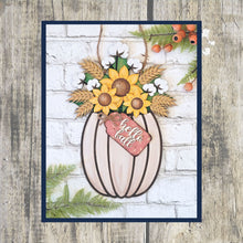 Load image into Gallery viewer, Fall Floral Pumpkin Door Hanger