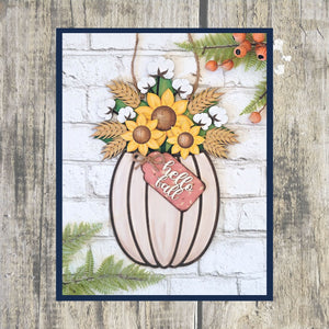 Fall Floral Pumpkin Door Hanger