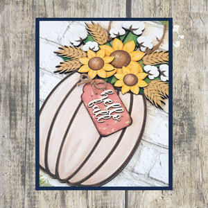 Fall Floral Pumpkin Door Hanger