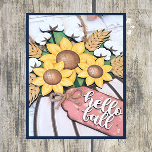 Fall Floral Pumpkin Door Hanger