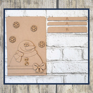 Interchangeable Wooden Tea Towel Ladder - Snowman