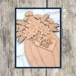 Fall Floral Pumpkin Door Hanger