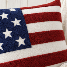 Load image into Gallery viewer, Embroidered American Flag Pillow
