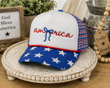Load image into Gallery viewer, America Embroidered Hat: Blue Stars