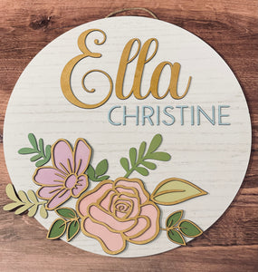 3D Floral Name Sign