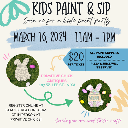 Kids Paint & Sip  - March 16th
