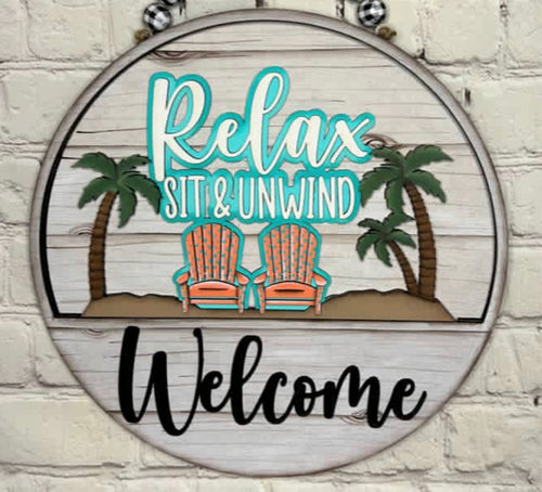 Relax, Sit & Unwind Door Hanger DIY