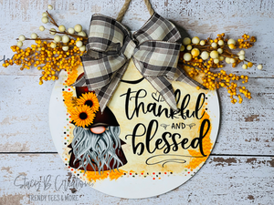 Thankful and Blessed Door Hanger