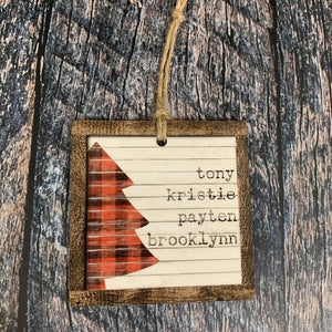 Framed personalized ornament