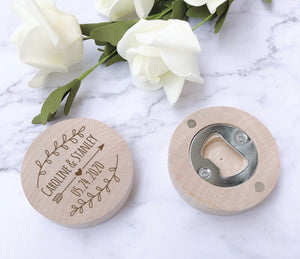 Round wooden bottle opener
