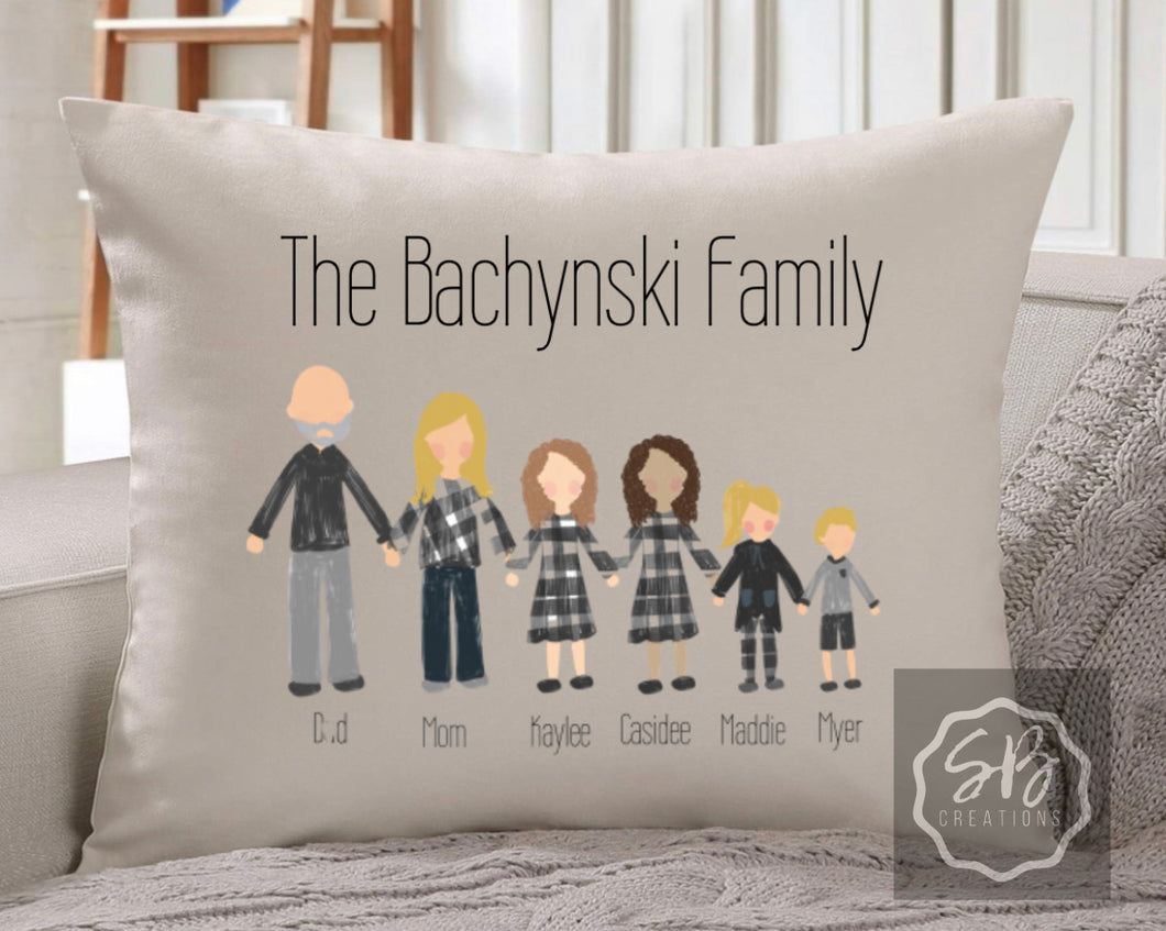 Personalized Family Ornament or Pillow Cover