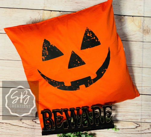 Jack-o-lantern pillow cover