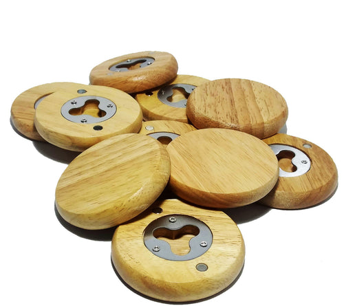 Round wooden bottle opener