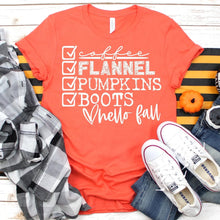 Load image into Gallery viewer, Coffee Flannel Pumpkin Boots hello fall