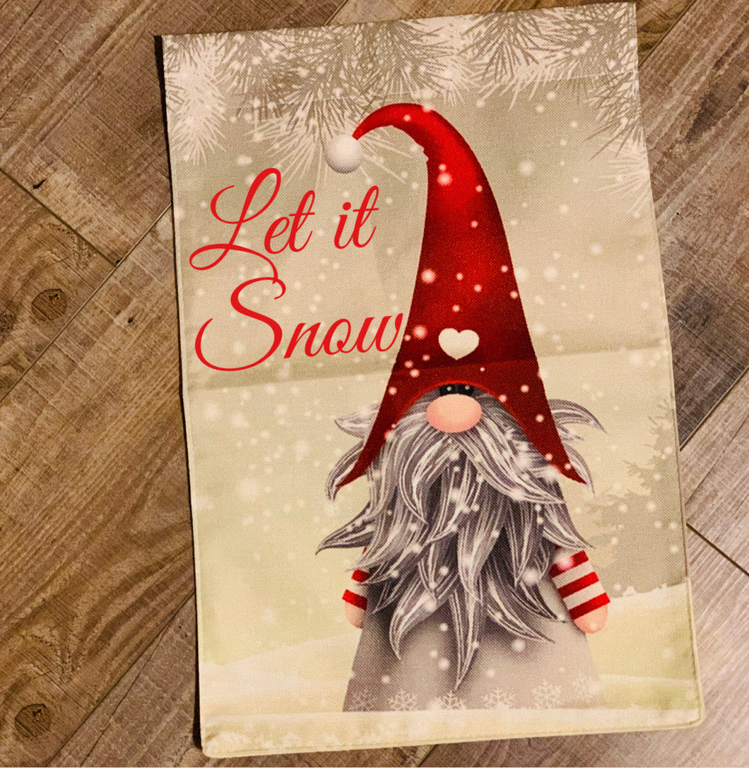 Christmas gnome garden flag
