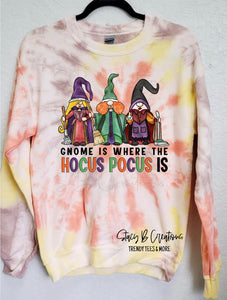 Gnome is where the hocus pocus is on “candy corn” tie dye