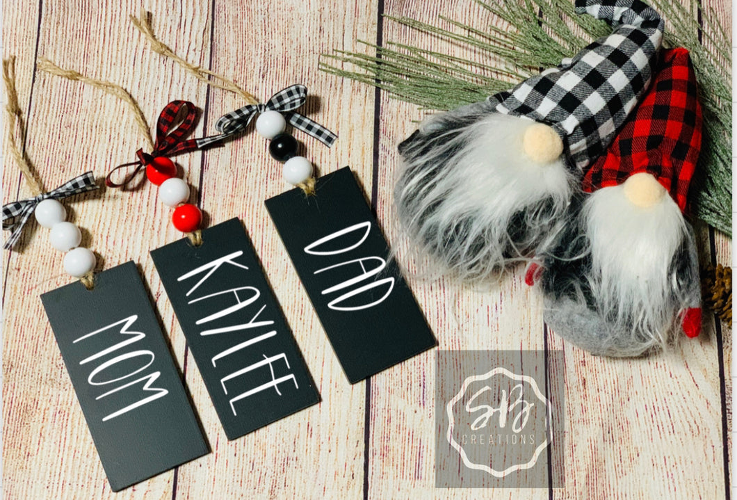 Beaded Stocking Tag